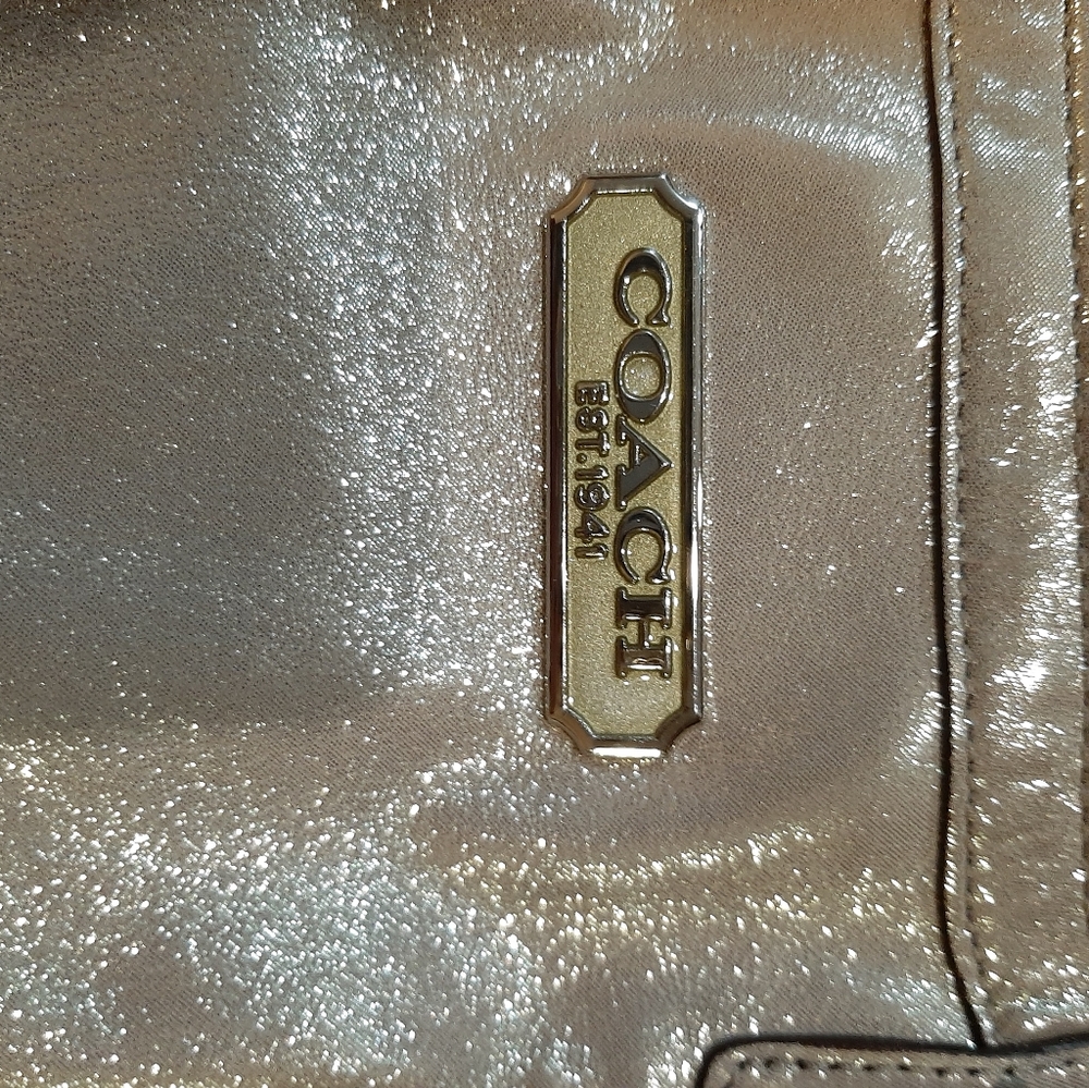 Rose Gold Shimmer Coach Purse - Picture 3 of 5